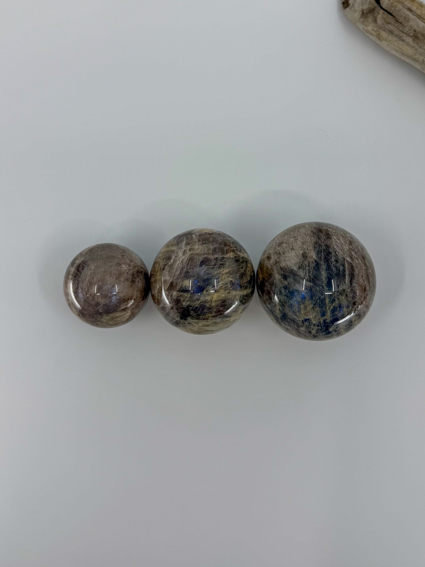 Dark Belomorite Moonstone Sphere