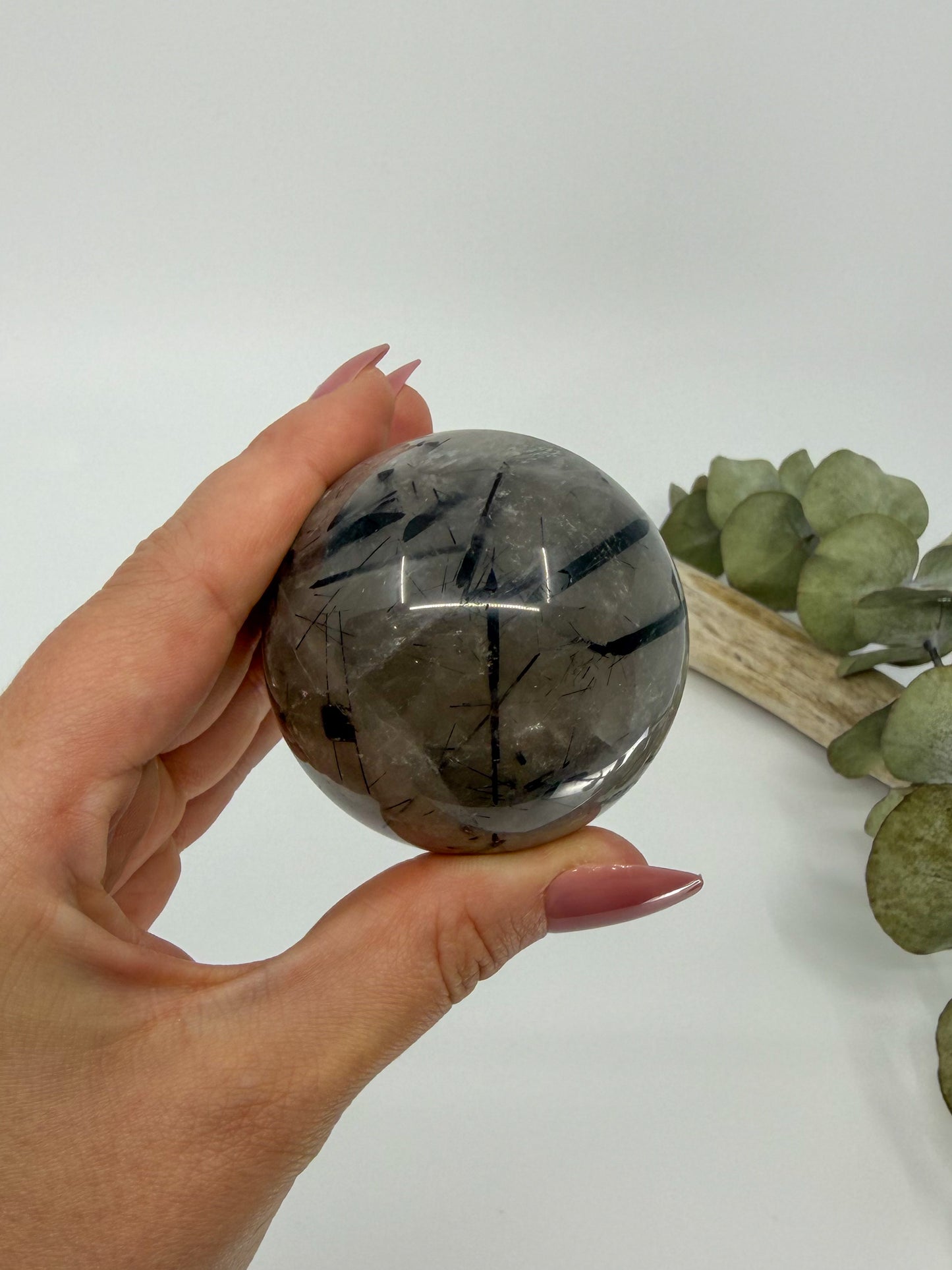 Tourmalinated Quartz Sphere -EXACT PIECE-