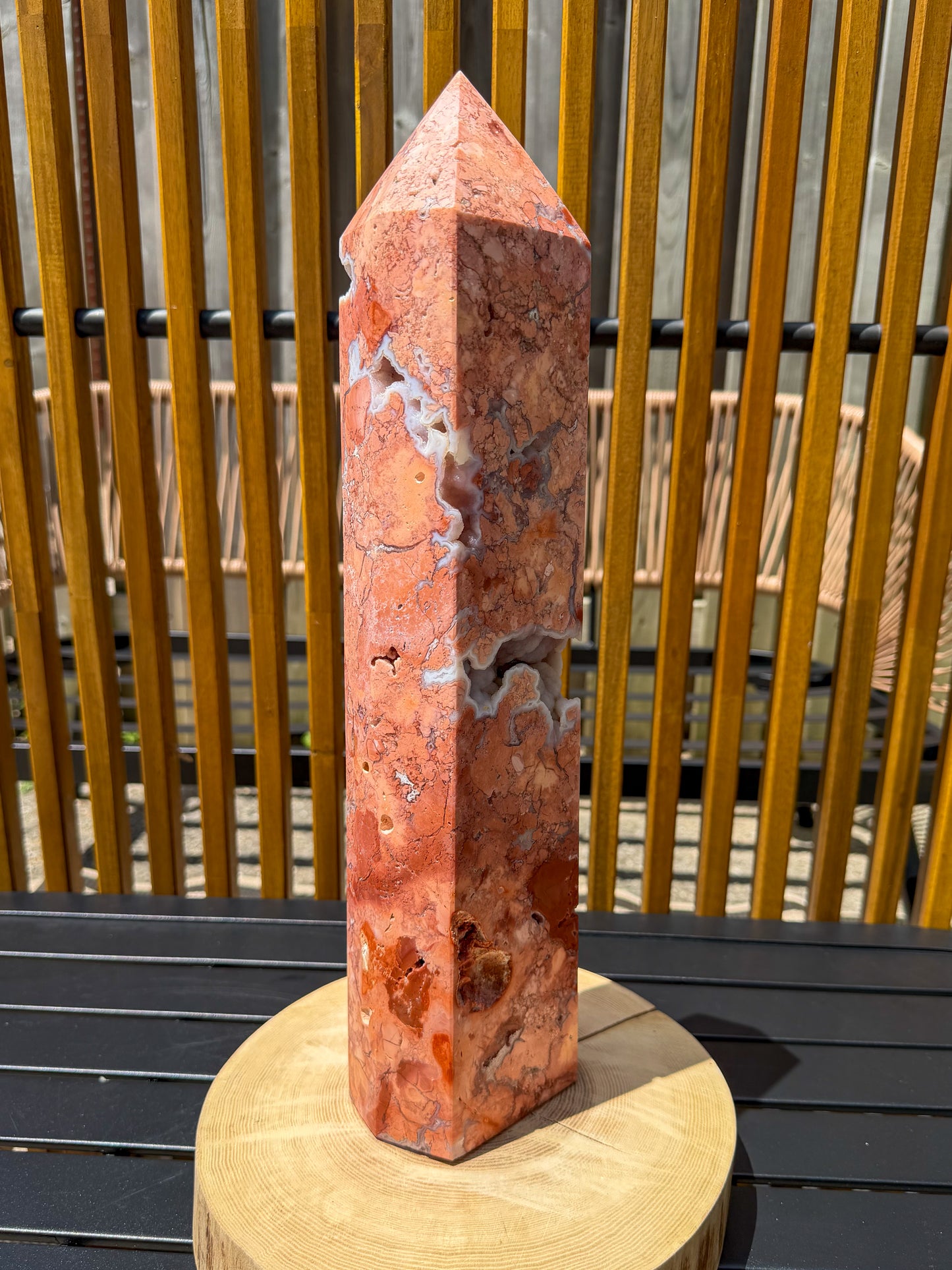 Druzy Cotton Candy Agate Tower Statement -EXACT PIECE-
