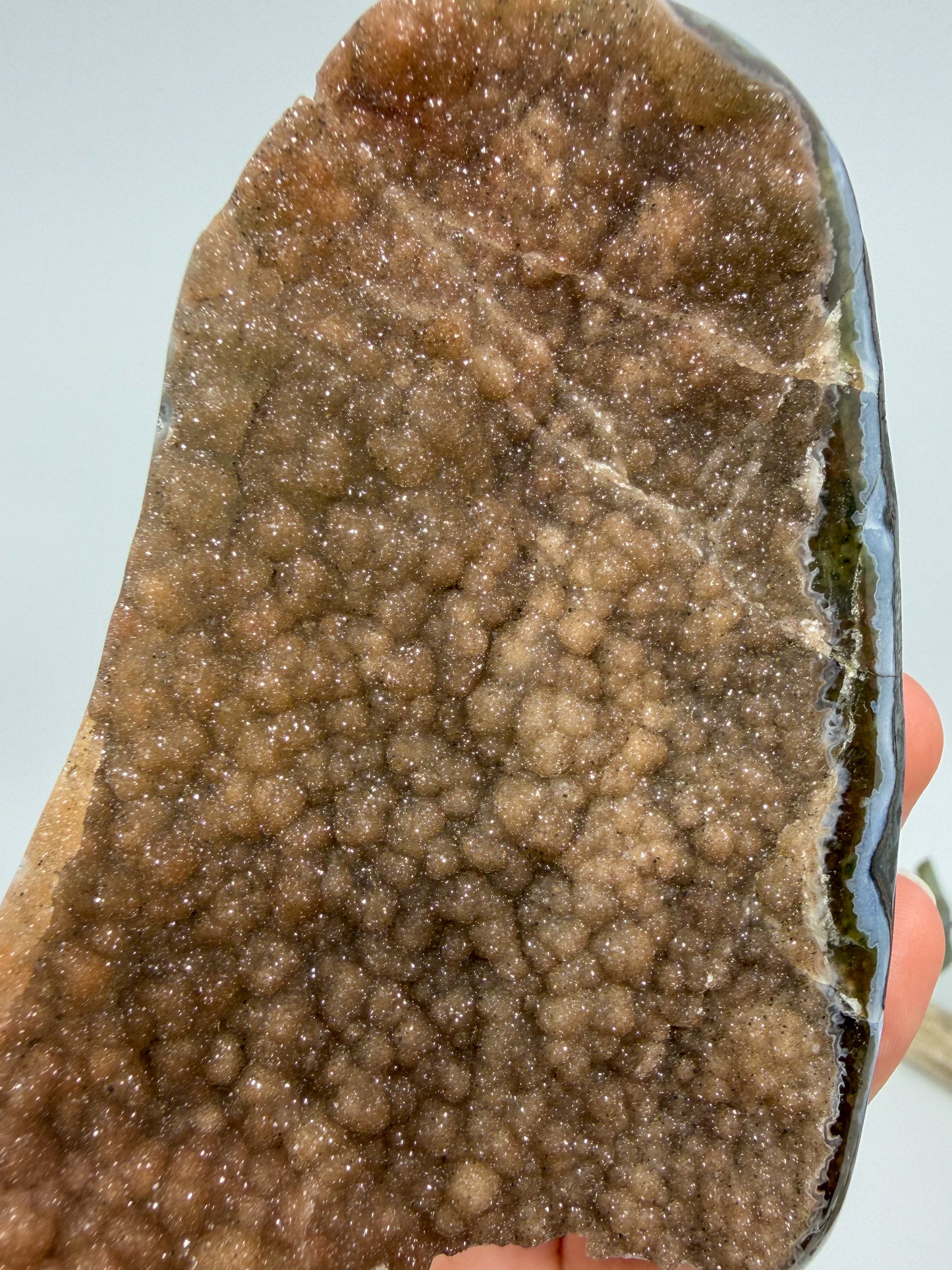 Cappuccino Druzy Rainbow Amethyst Cutbase | Uruguay
