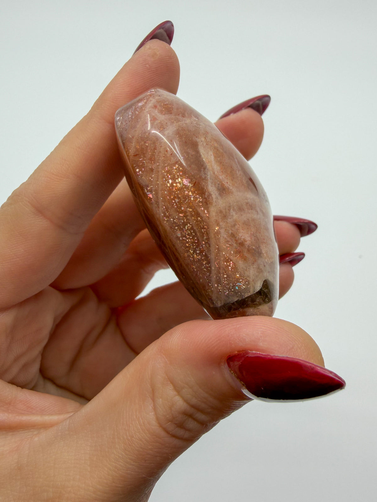 HQ Rainbow Confetti Sunstone Hearts -CHOOSE YOUR OWN-