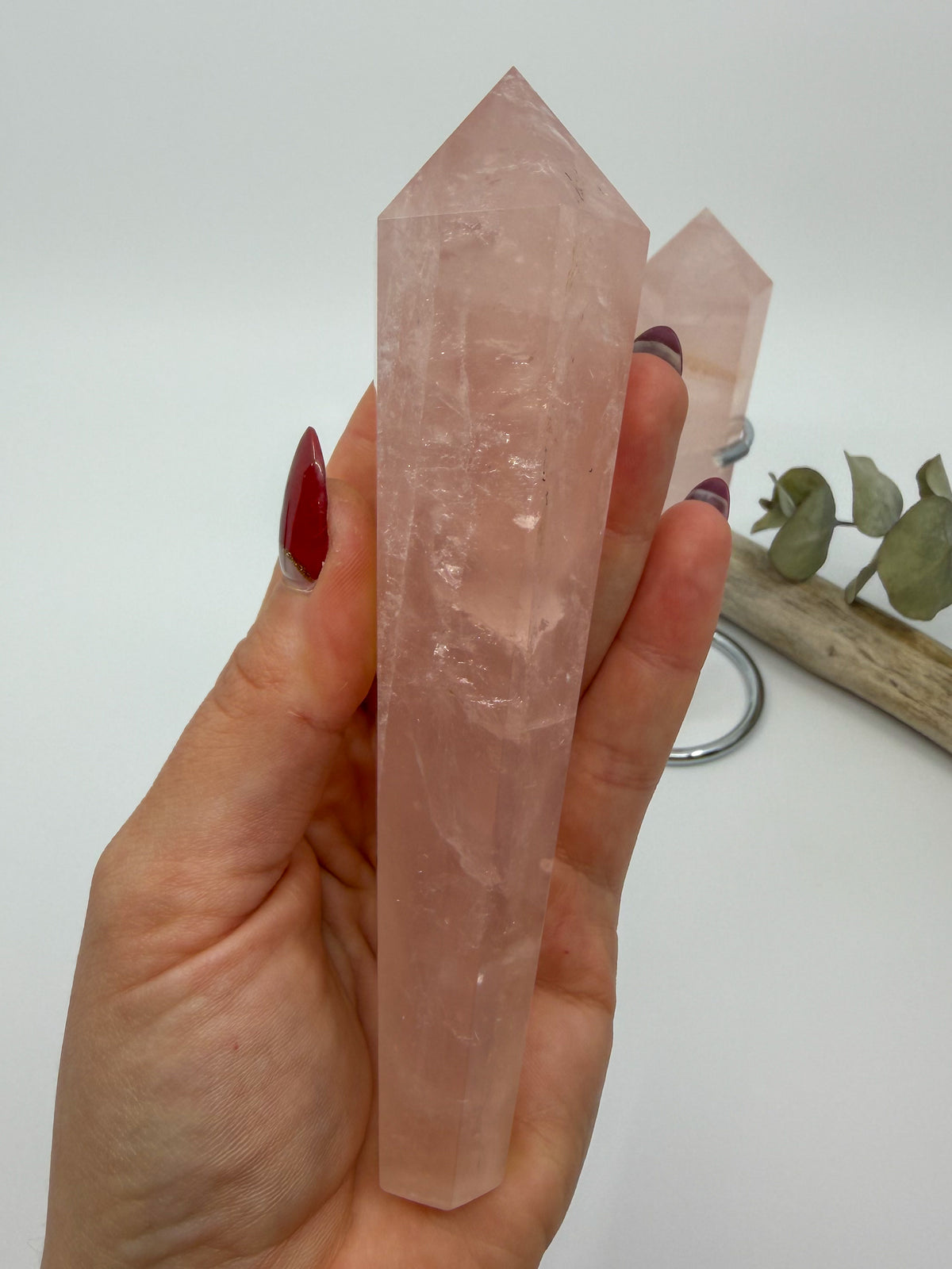 Rose Quartz Wand with Stand -CHOOSE YOUR OWN-