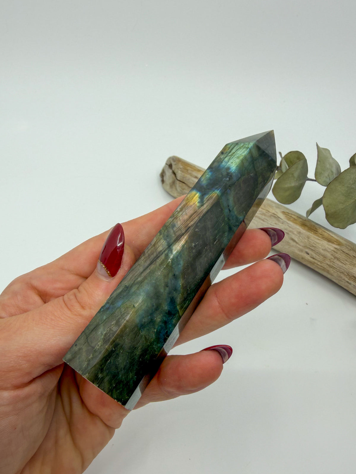 Labradorite Tower with Rose Flash -EXACT PIECE-
