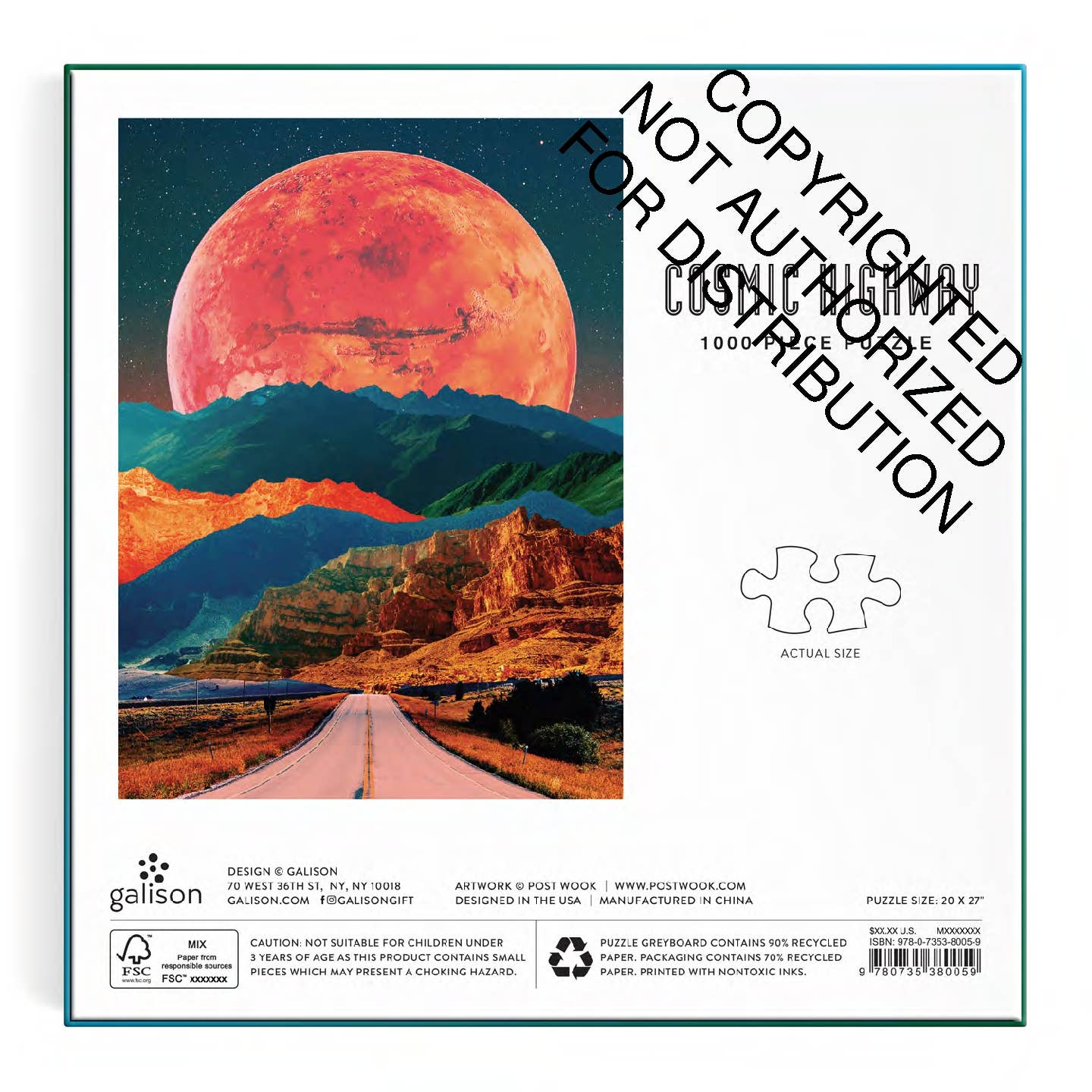 Cosmic Highway 1000 Piece Puzzle in a Square Box