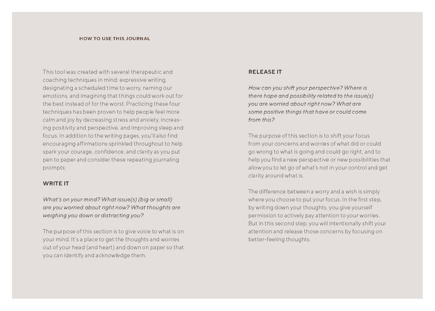 Write and Release Journal