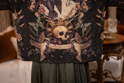 Momento Pixie Duster Crop Kimono w/ Starling & Skull