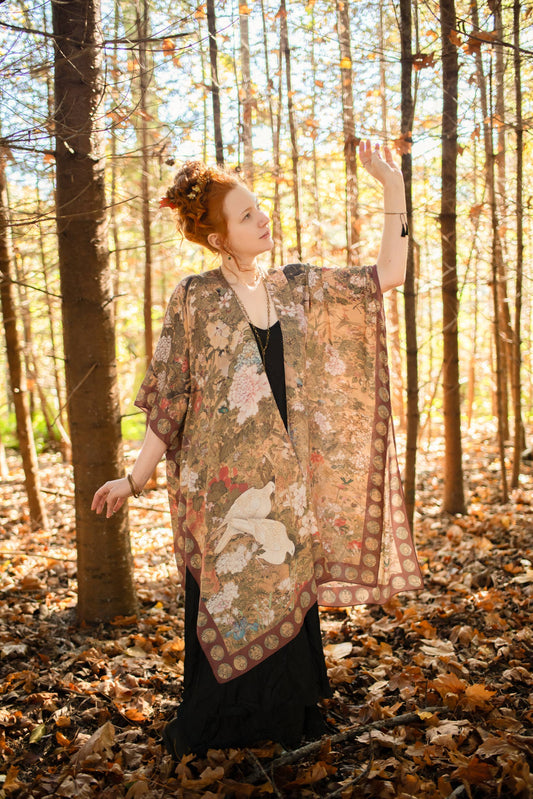 Dream Weaver Bohemian Goddess Starduster Kimono w/Zodiac