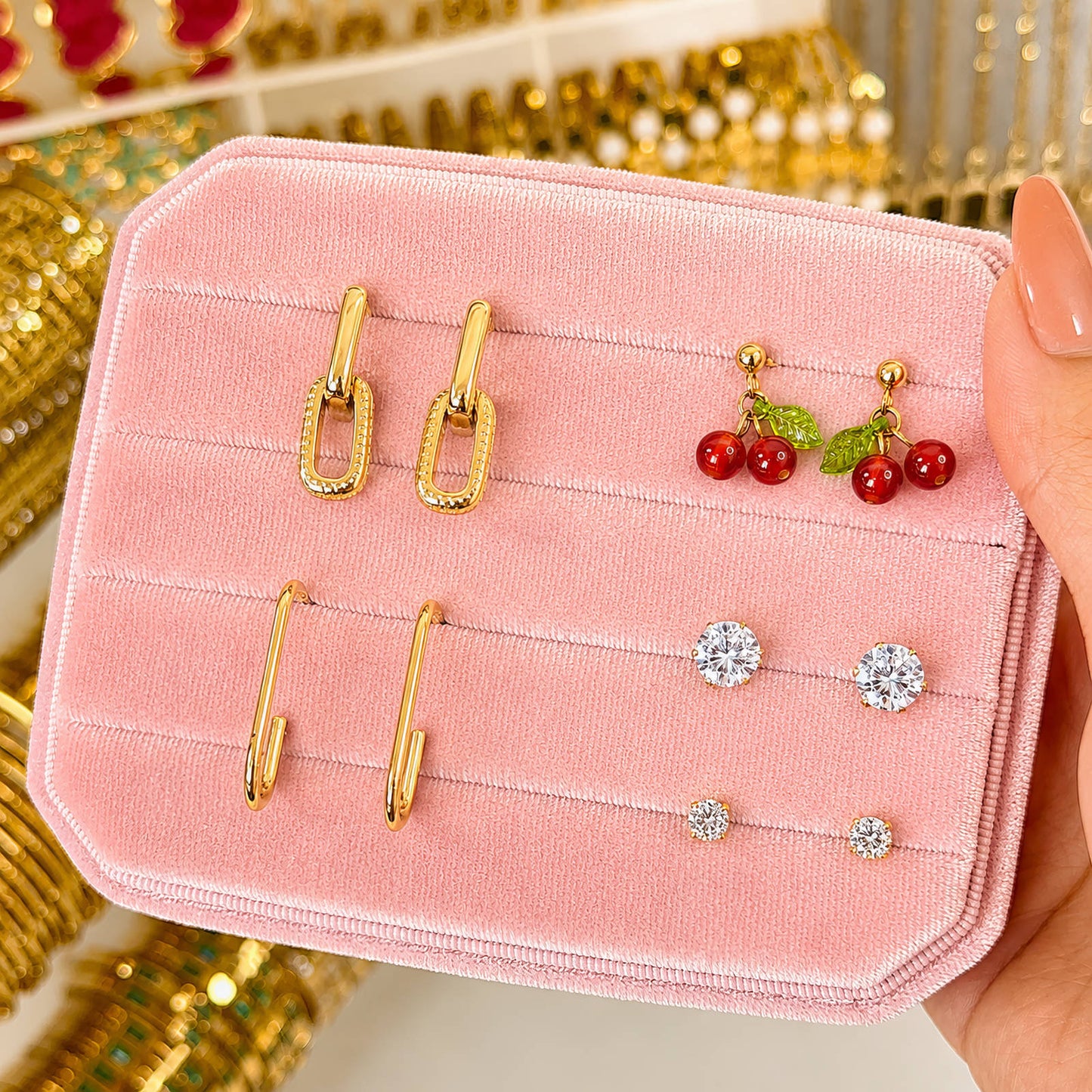 The Cherry Drop Dangle Studs