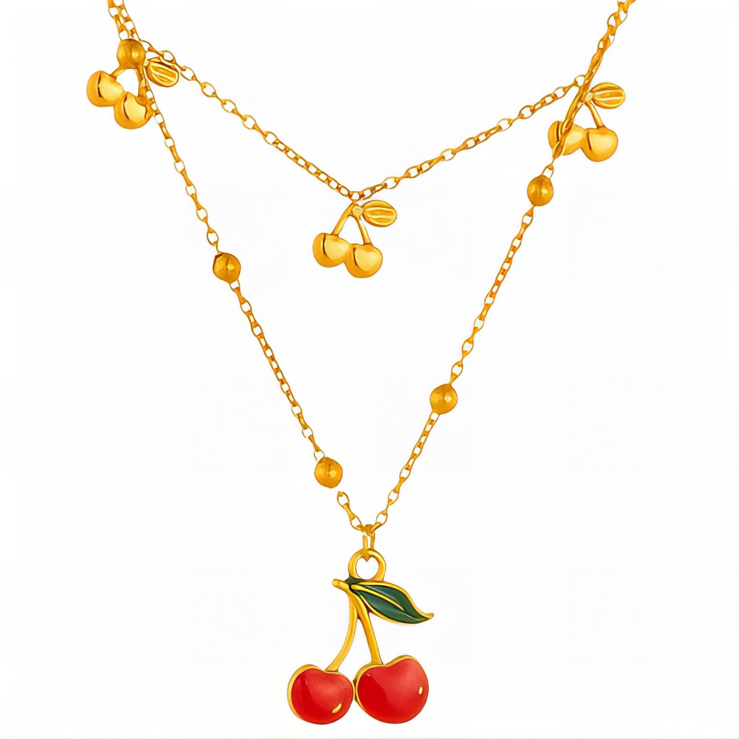 The Cherry Charm Double Layer Necklace