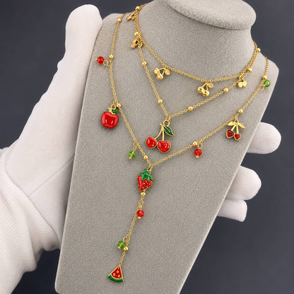 The Cherry Charm Double Layer Necklace