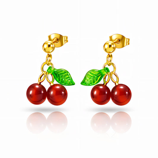 The Cherry Drop Dangle Studs