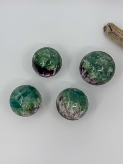Feathered Rainbow Fluorite Sphere