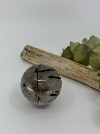 Tourmalinated Quartz Sphere -EXACT PIECE-
