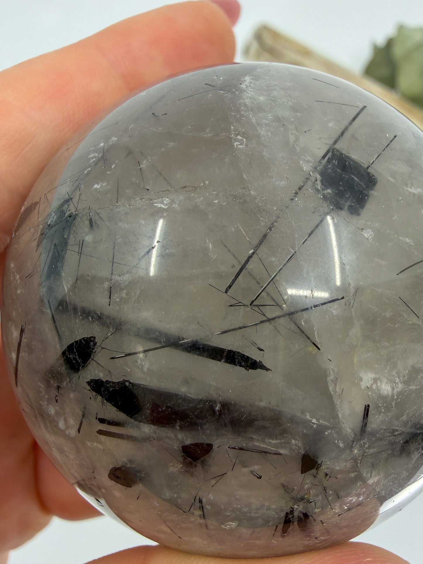 Tourmalinated Quartz Sphere -EXACT PIECE-