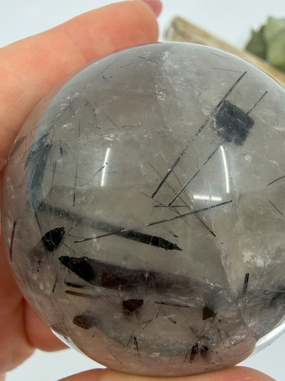 Tourmalinated Quartz Sphere -EXACT PIECE-