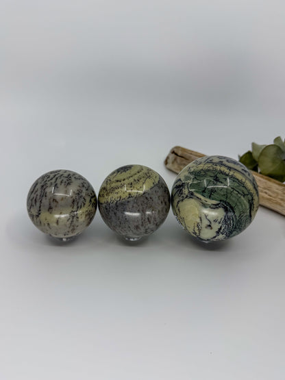 Dendritic Green Opal Sphere -EXACT PIECE-