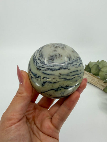 Dendritic Green Opal Sphere -EXACT PIECE-
