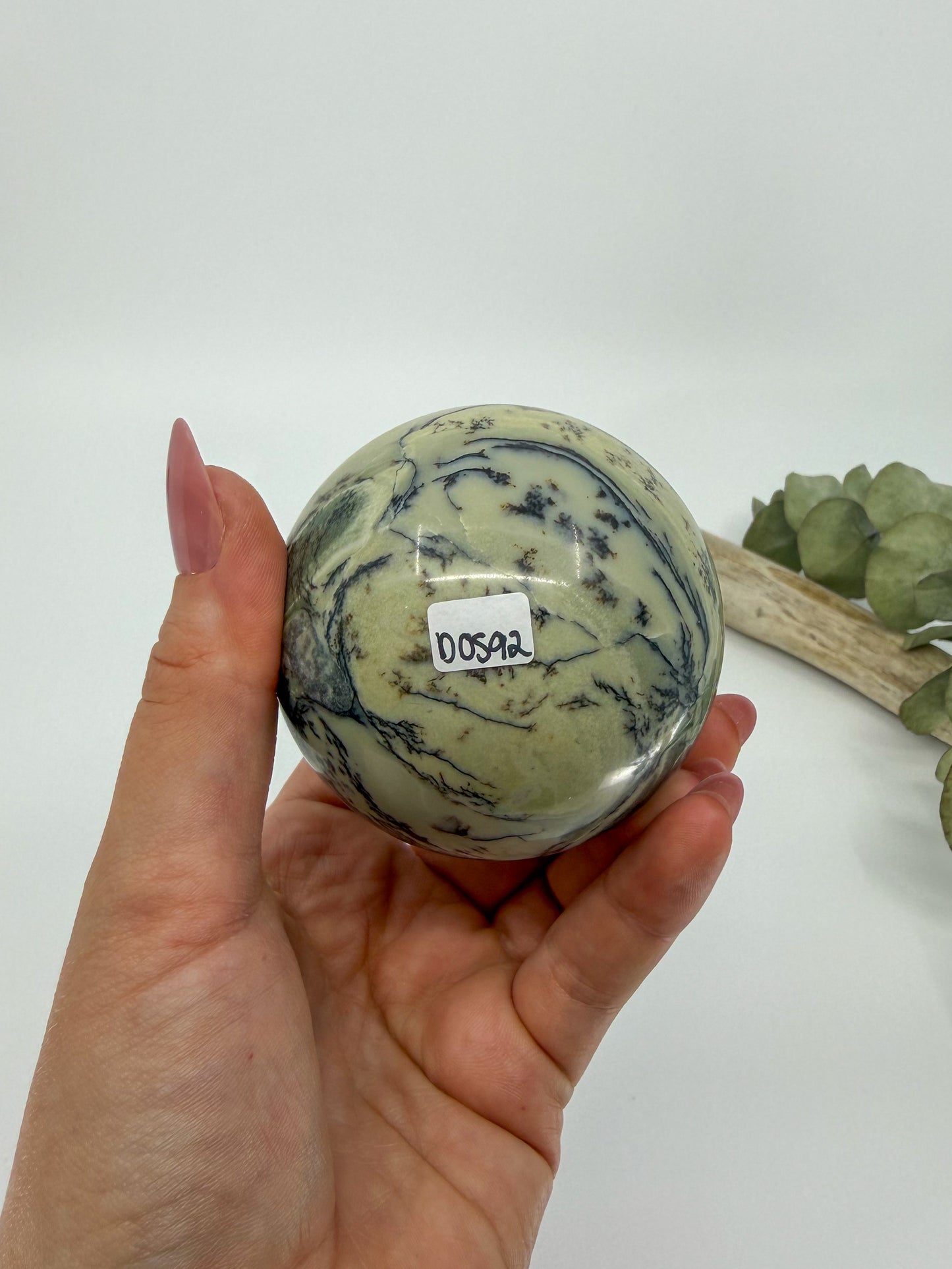 Dendritic Green Opal Sphere -EXACT PIECE-