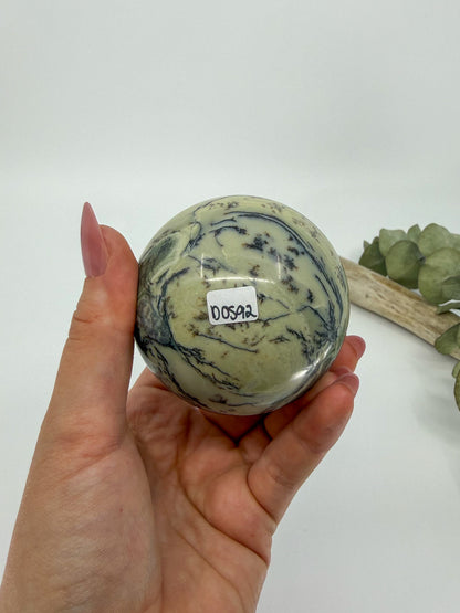 Dendritic Green Opal Sphere -EXACT PIECE-