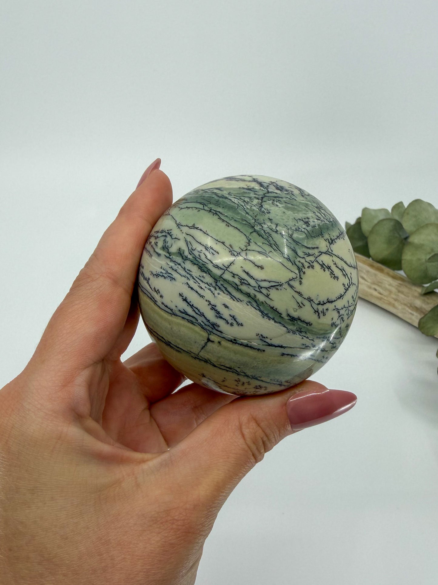 Dendritic Green Opal Sphere -EXACT PIECE-