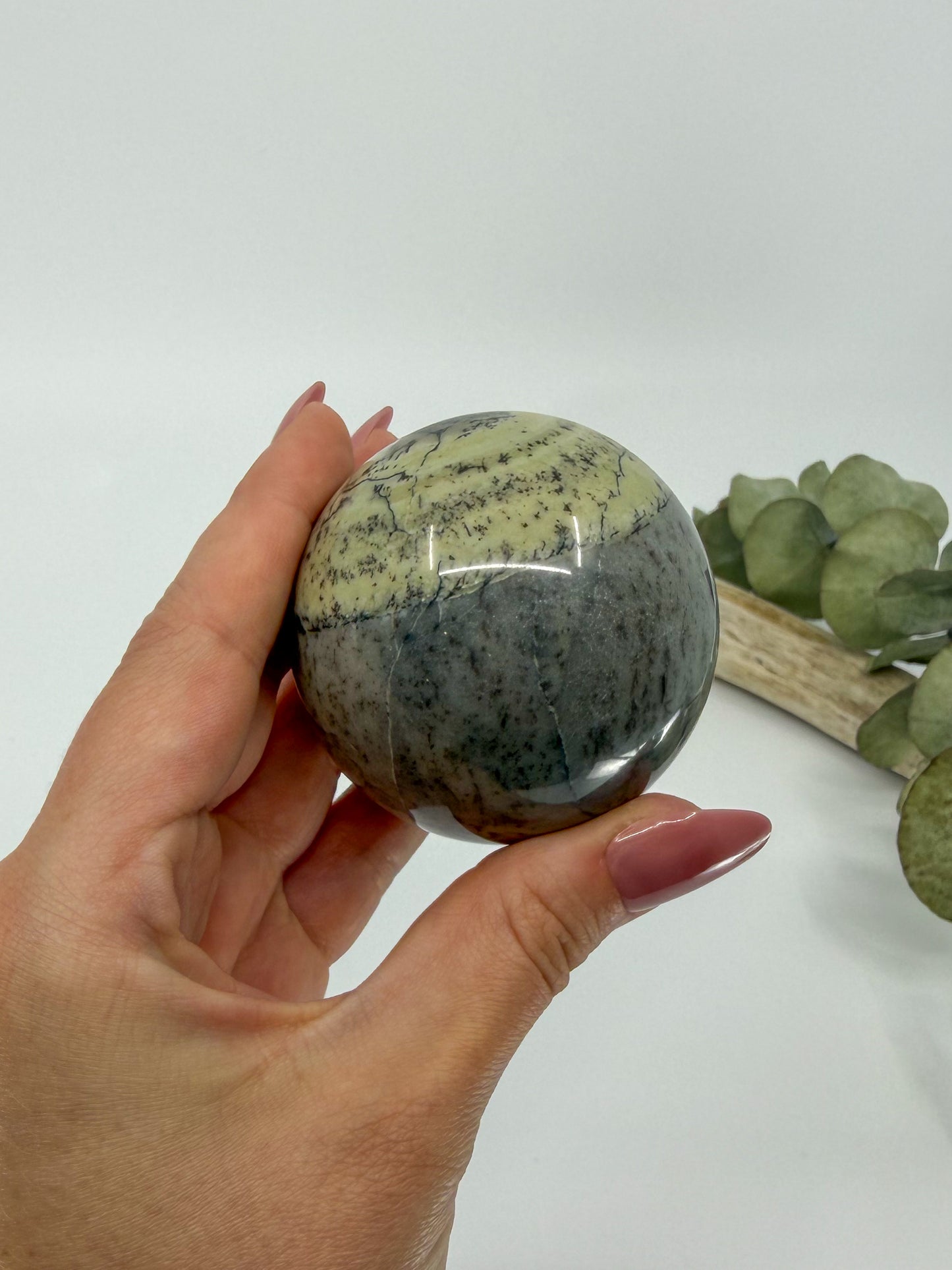 Dendritic Green Opal Sphere -EXACT PIECE-