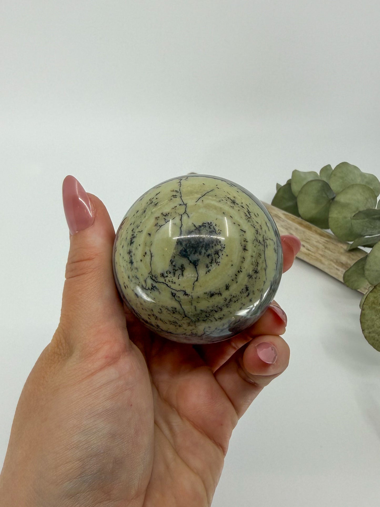 Dendritic Green Opal Sphere -EXACT PIECE-