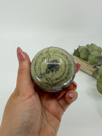 Dendritic Green Opal Sphere -EXACT PIECE-