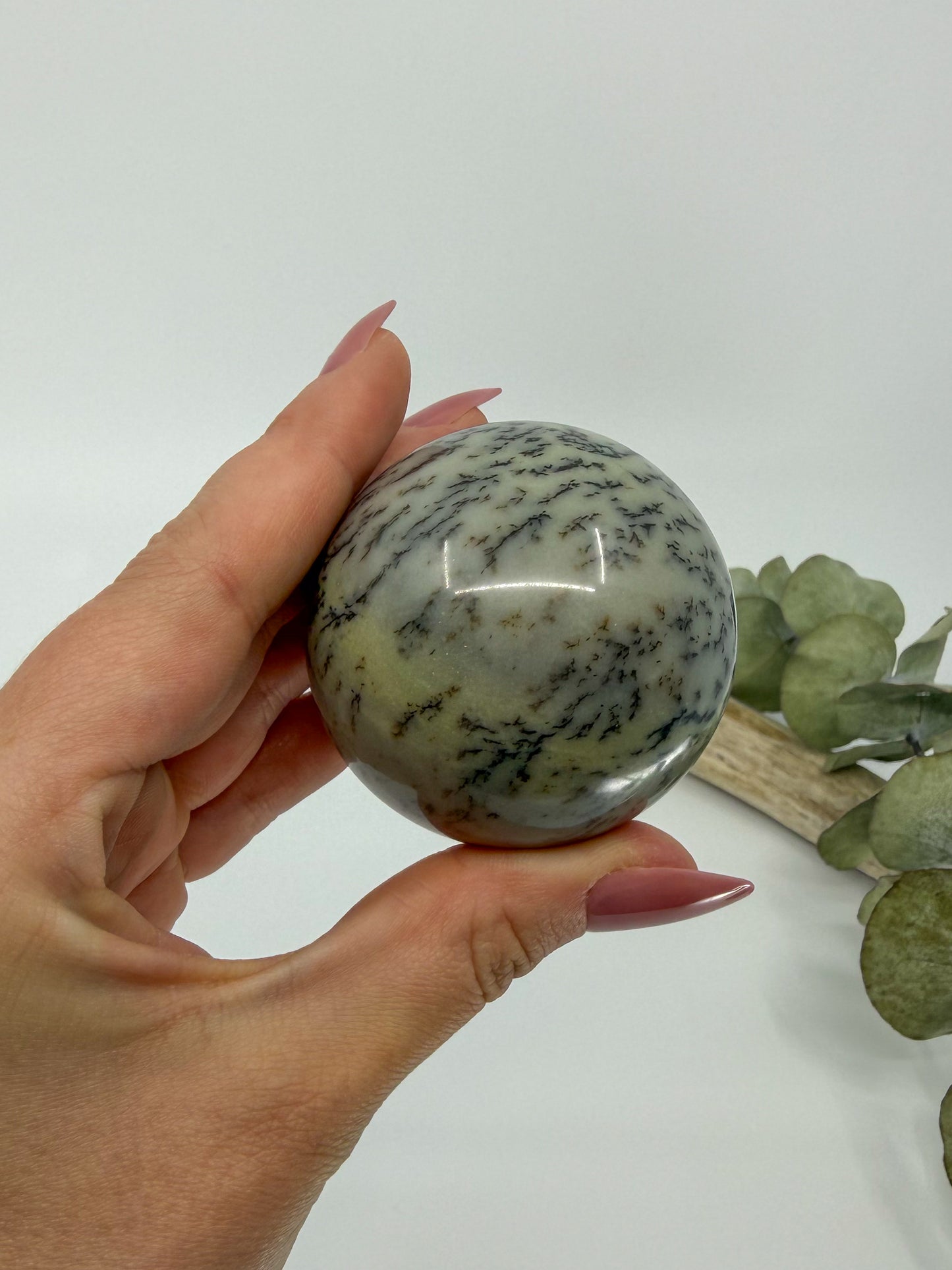 Dendritic Green Opal Sphere -EXACT PIECE-