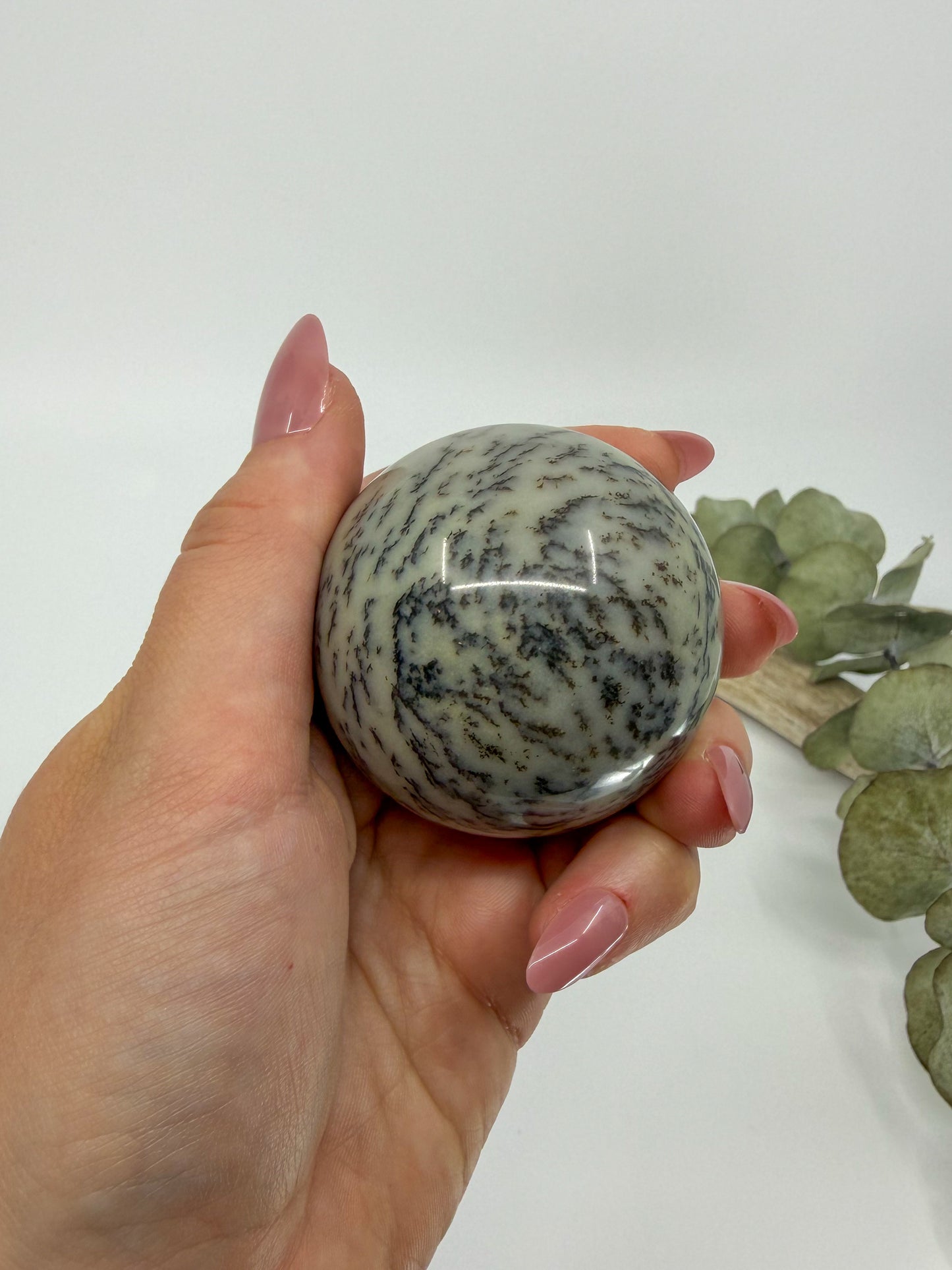 Dendritic Green Opal Sphere -EXACT PIECE-