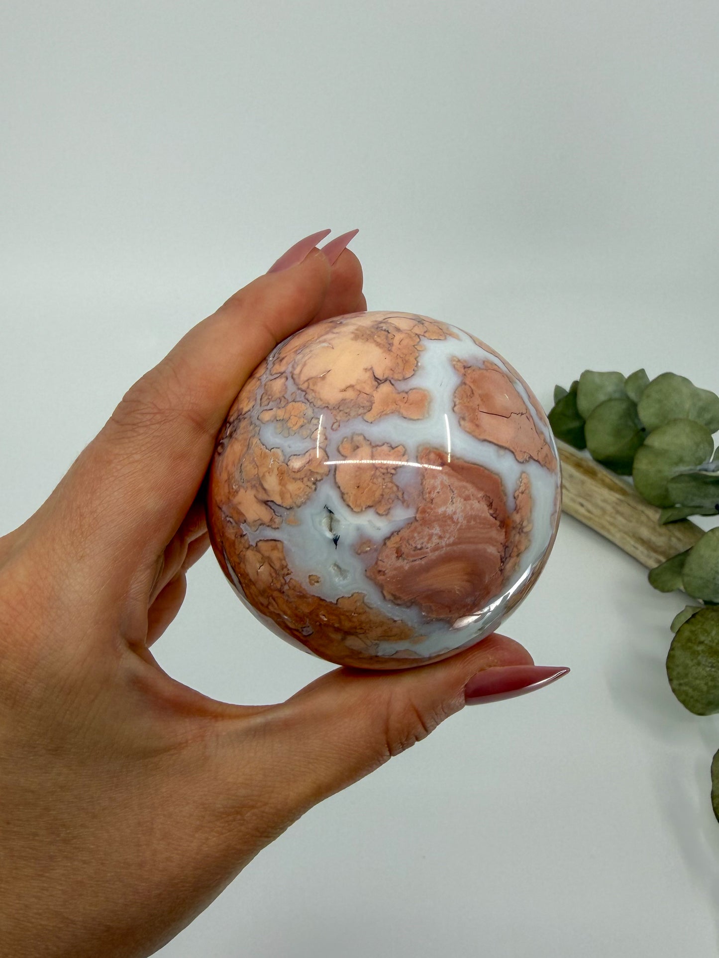 Cotton Candy Agate Sphere -EXACT PIECE-