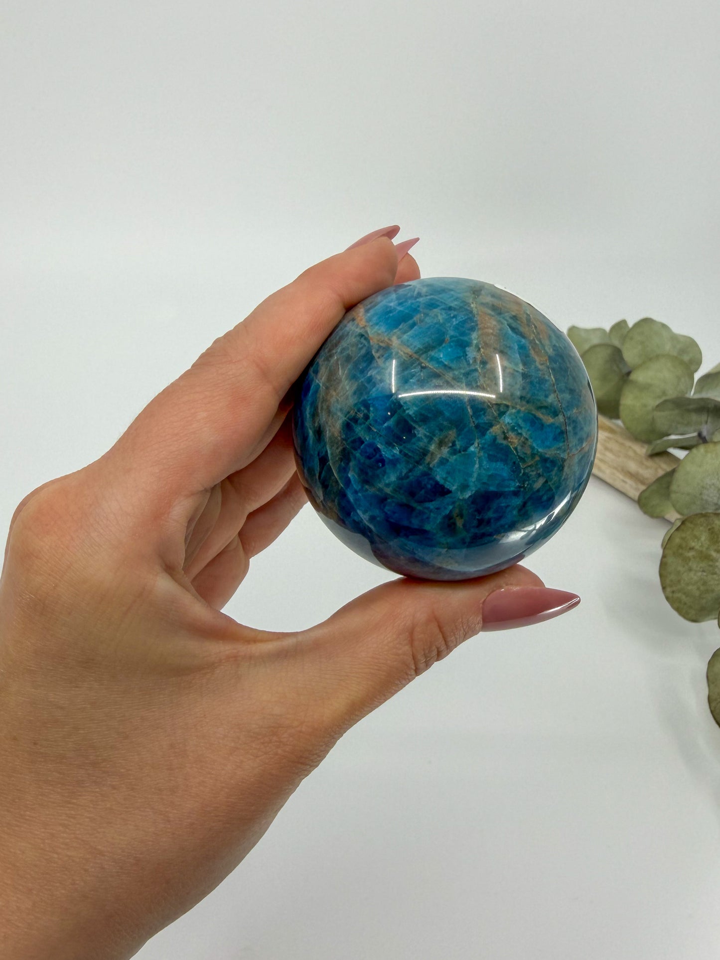 Blue Apatite Sphere -EXACT PIECE-
