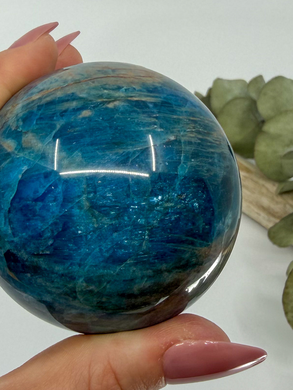 Blue Apatite Sphere -EXACT PIECE-