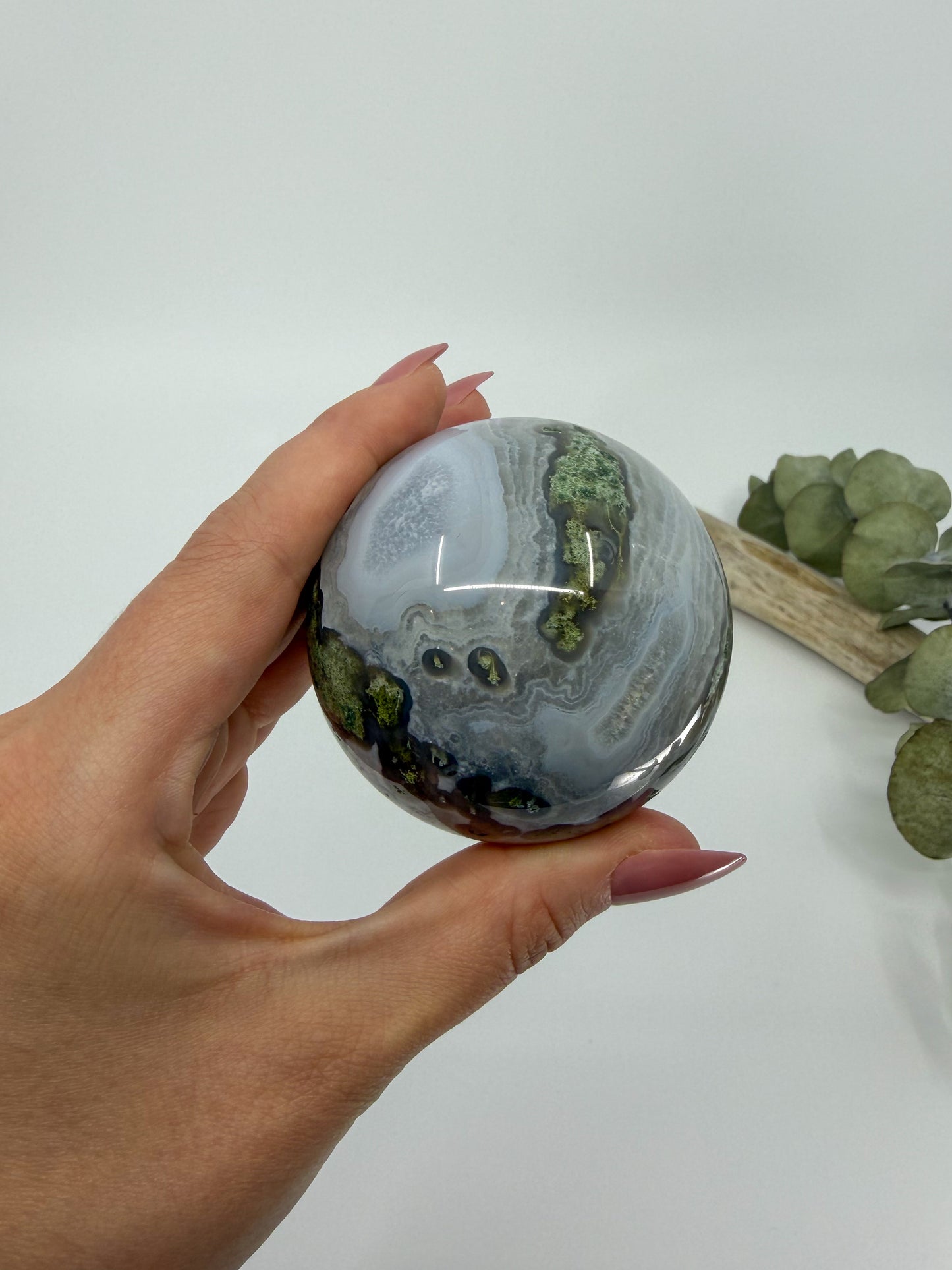 Moss Agate Sphere -EXACT PIECE-