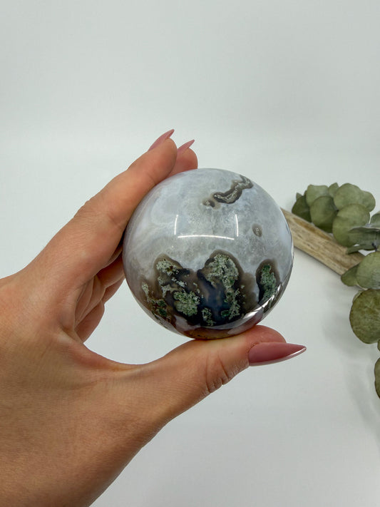 Moss Agate Sphere -EXACT PIECE-