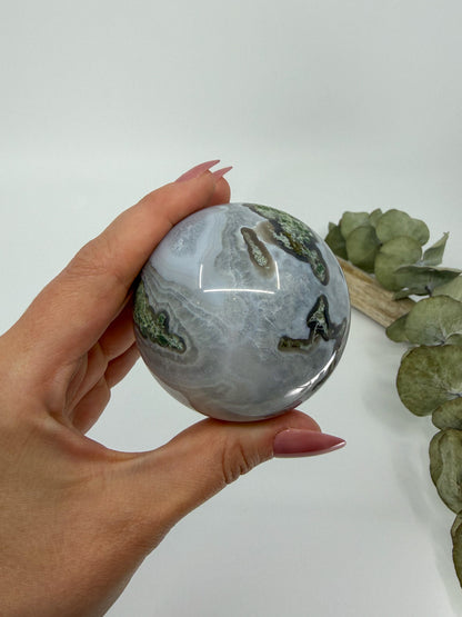 Moss Agate Sphere -EXACT PIECE-