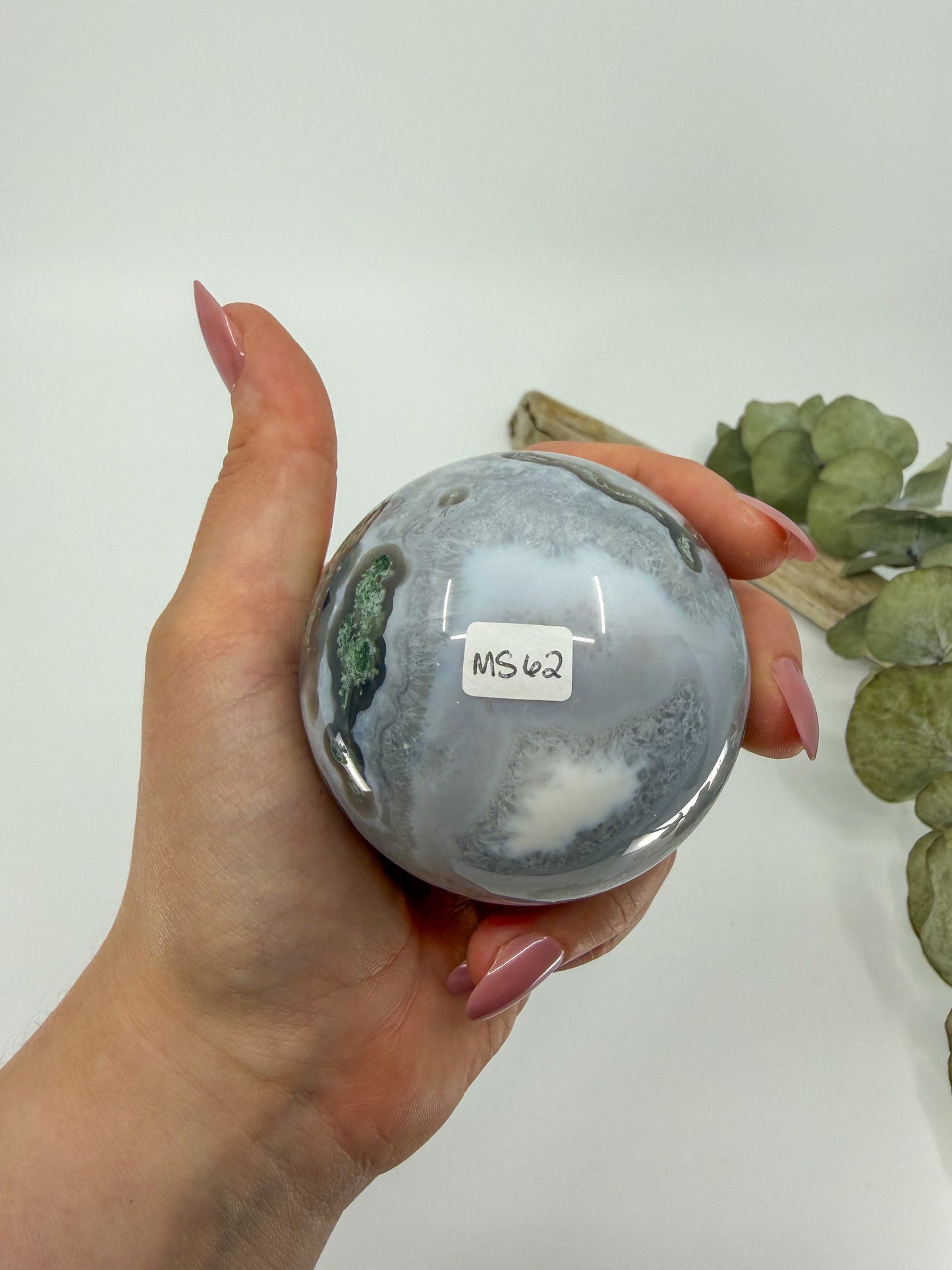 Moss Agate Sphere -EXACT PIECE-
