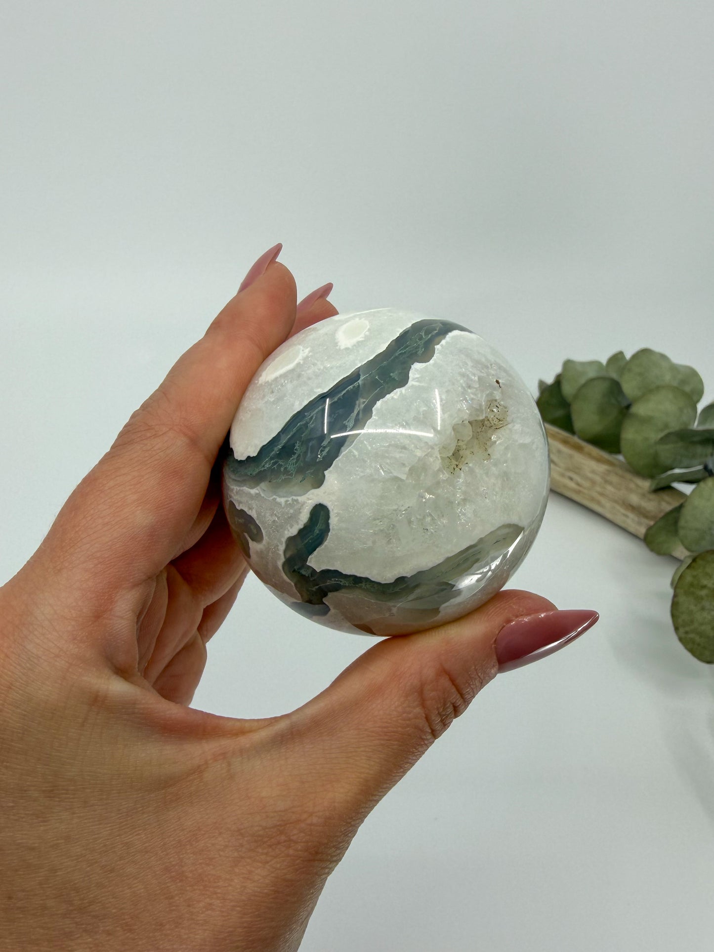 Moss Agate Sphere -EXACT PIECE-