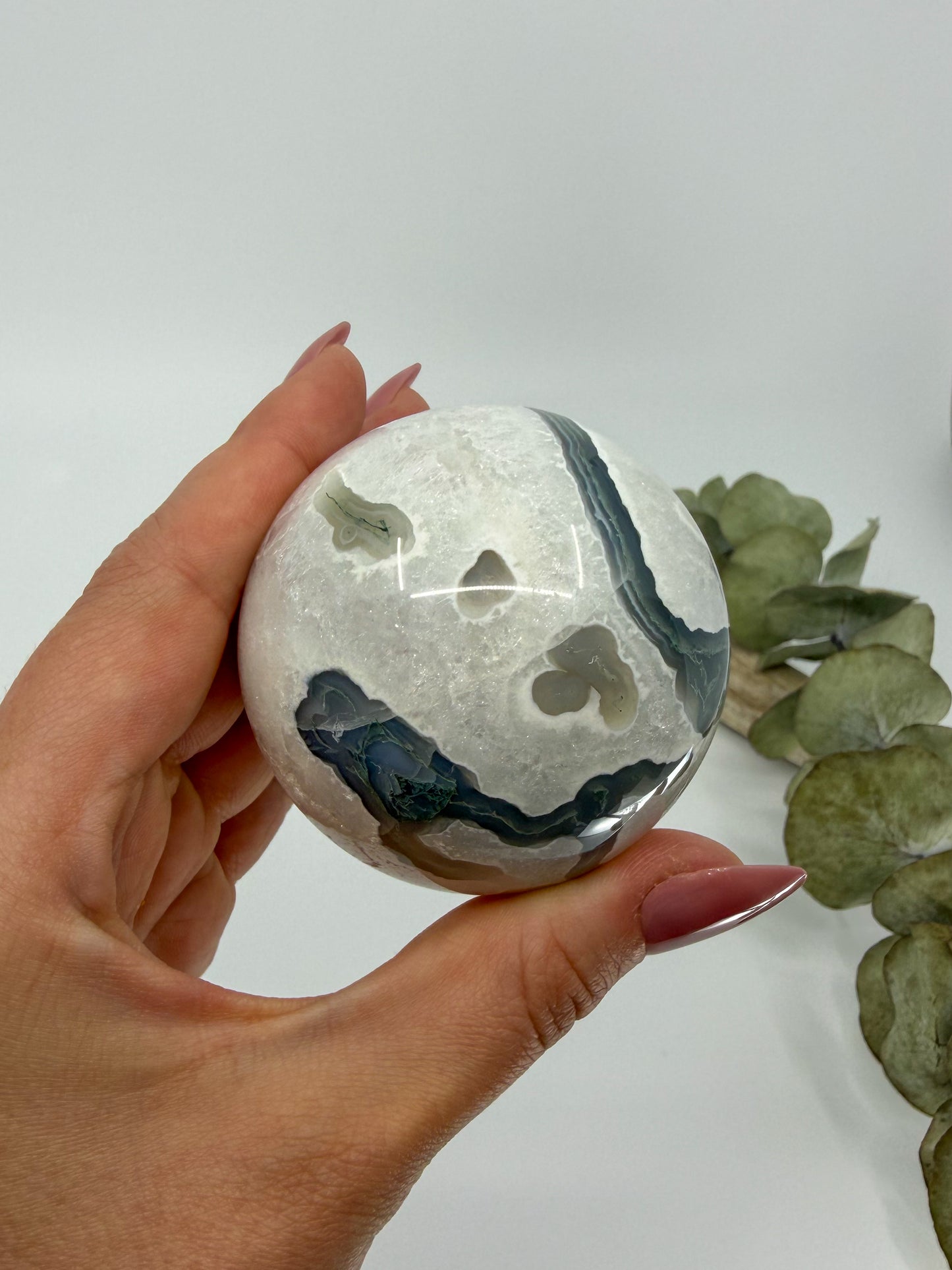 Moss Agate Sphere -EXACT PIECE-