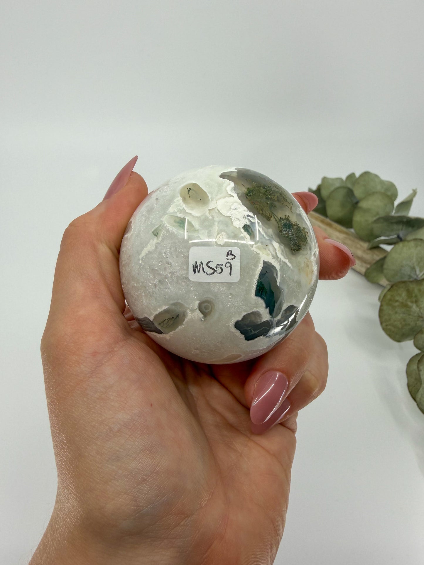 Moss Agate Sphere -EXACT PIECE-