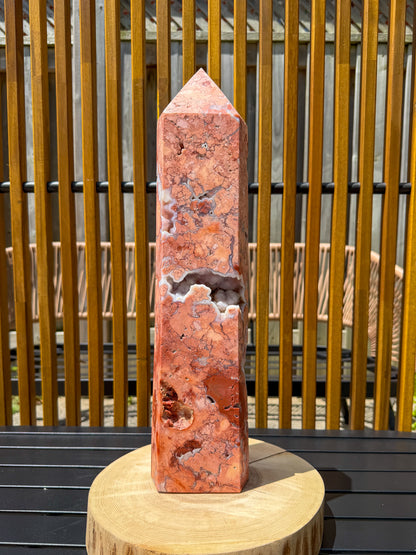 Druzy Cotton Candy Agate Tower Statement -EXACT PIECE-