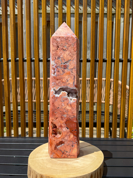 Druzy Cotton Candy Agate Tower Statement -EXACT PIECE-