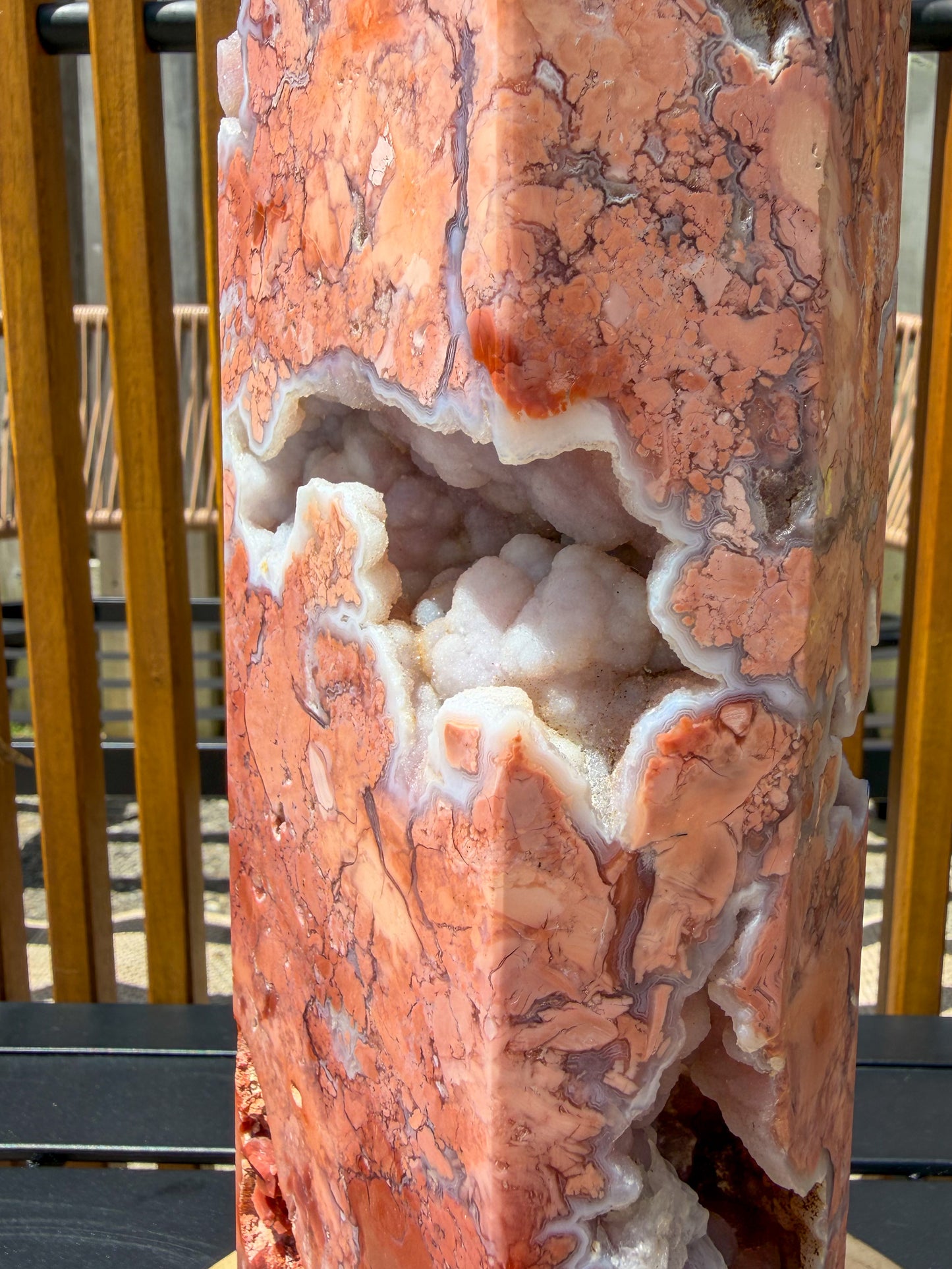 Druzy Cotton Candy Agate Tower Statement -EXACT PIECE-