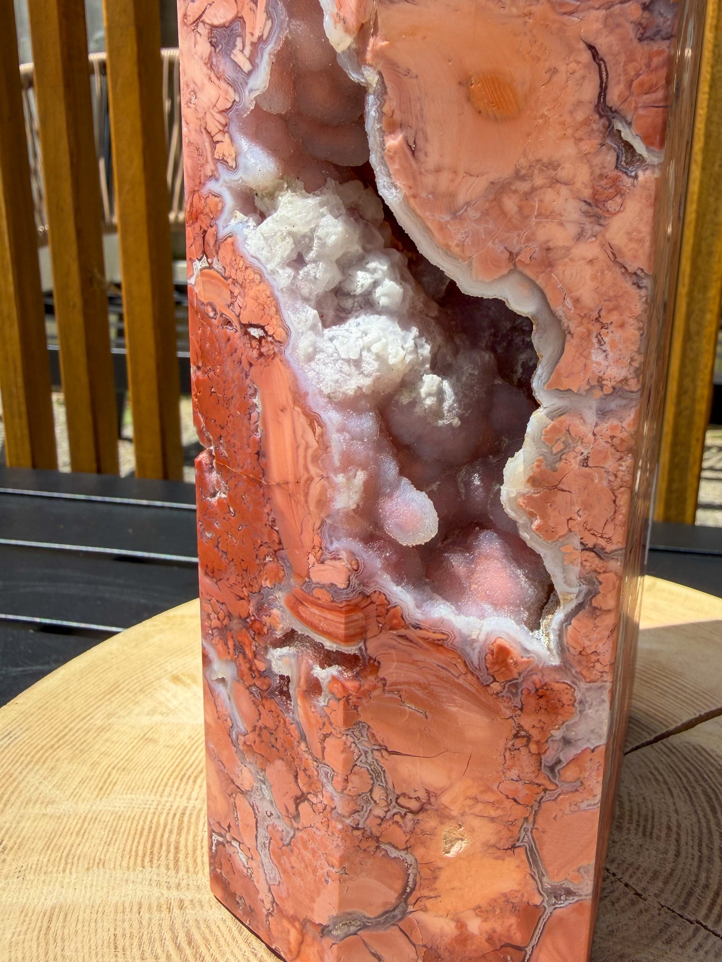 Druzy Cotton Candy Agate Tower Statement -EXACT PIECE-