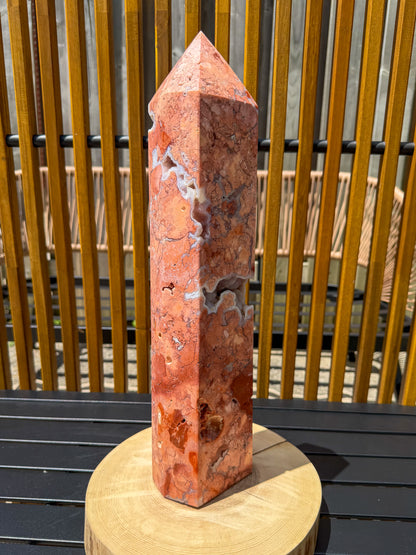 Druzy Cotton Candy Agate Tower Statement -EXACT PIECE-