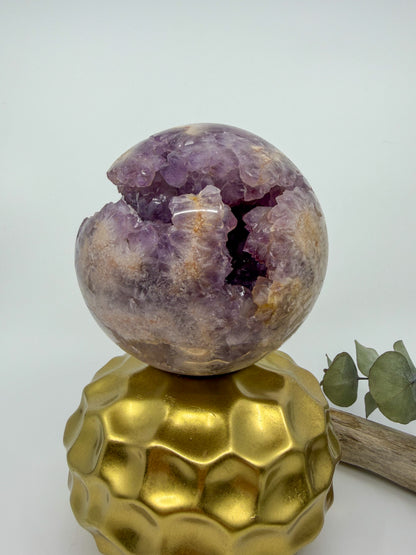 HQ Amethyst Flower Agate Statement Sphere