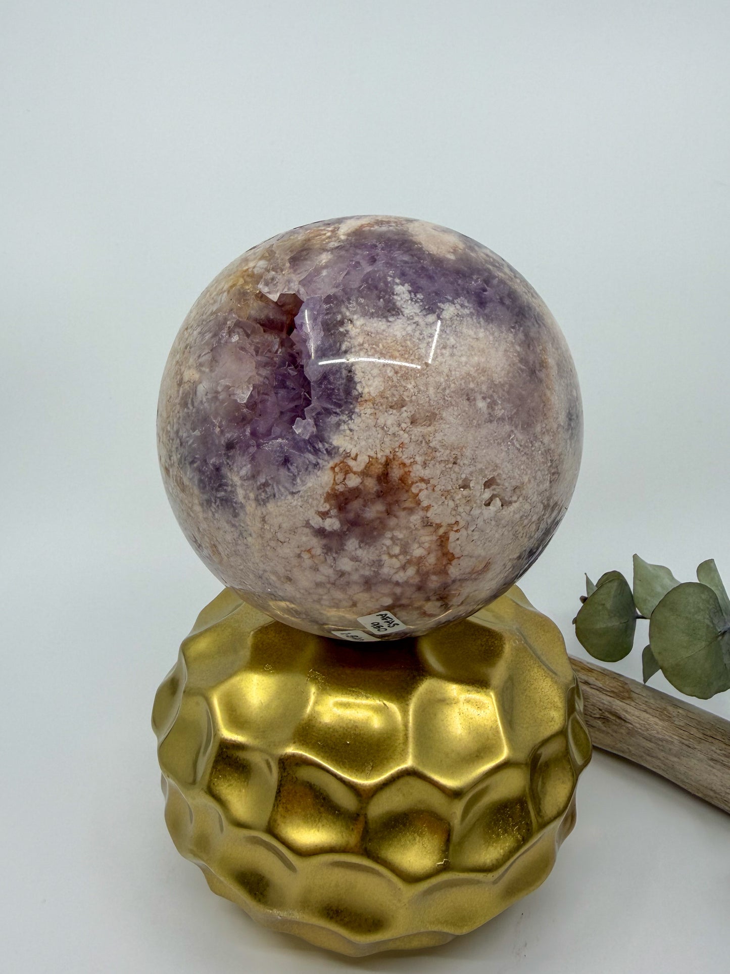 HQ Amethyst Flower Agate Statement Sphere