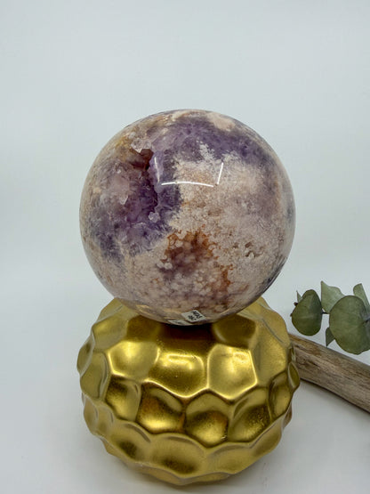 HQ Amethyst Flower Agate Statement Sphere