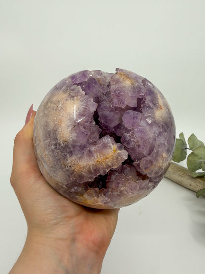 HQ Amethyst Flower Agate Statement Sphere