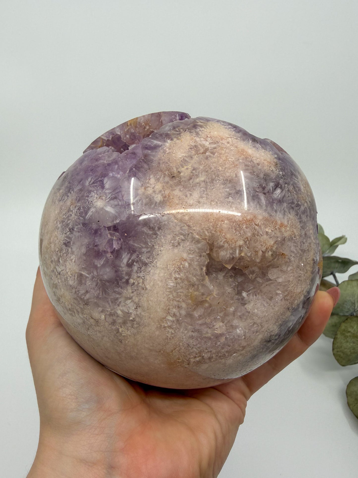 HQ Amethyst Flower Agate Statement Sphere
