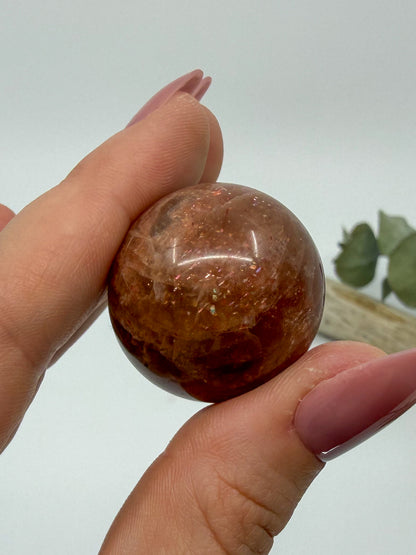 Rainbow Confetti Sunstone Sphere, Small